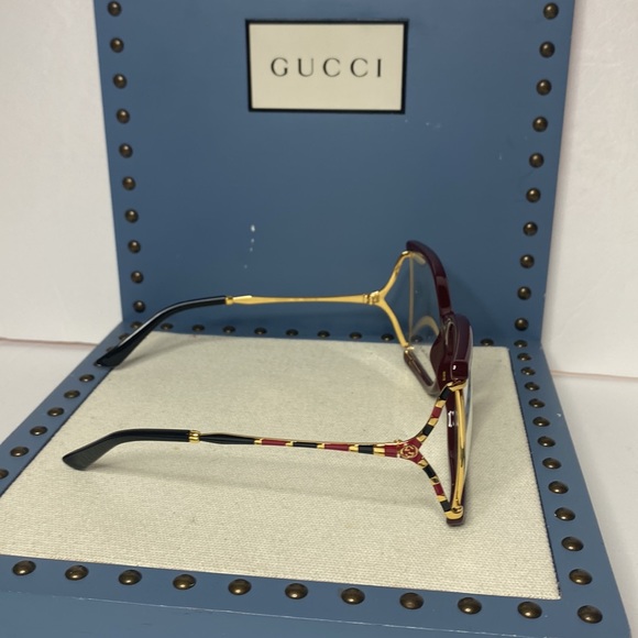 New- 🔥New GUCCI BUTTERFLY FASHION FRAMES GG0592S 003 RED/GOLD 60MM - Picture 8 of 16